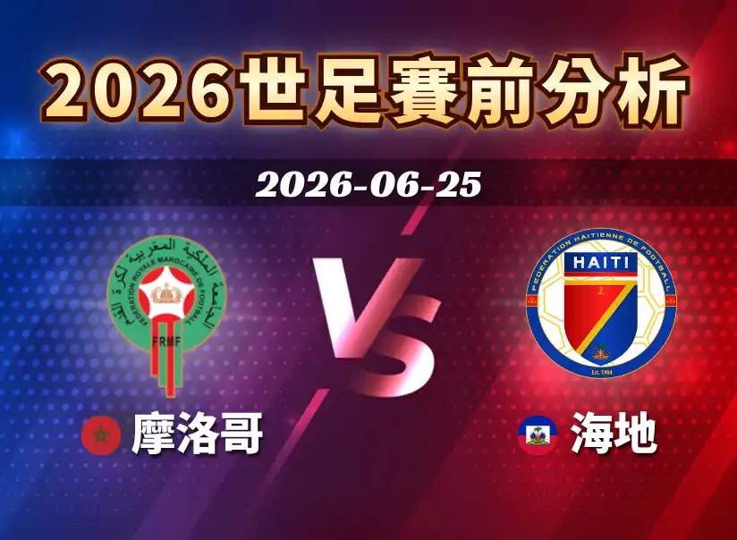 2026世足賽程6/25（四）台灣時間06:00 摩洛哥vs海地（C組）